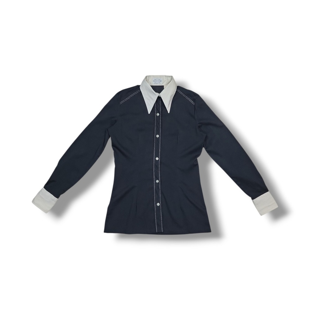 Vintage Cos Cob Black and White‎ Button Down Blouse Western Women's S